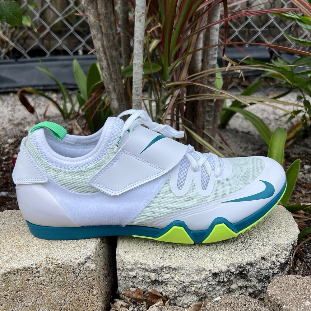Nike Pole Vault Elite Track Spikes FZ9649-100 Men's Size 9 White Bright Spruce